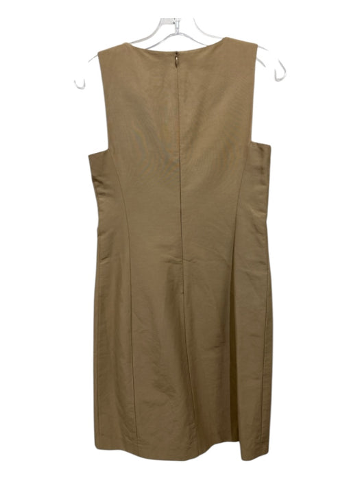 Ann Mashburn Size 0 Khaki Missing Fabric Pockets Sleeveless Shift Zip Back Dress Khaki / 0
