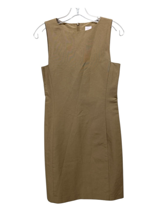 Ann Mashburn Size 0 Khaki Missing Fabric Pockets Sleeveless Shift Zip Back Dress Khaki / 0