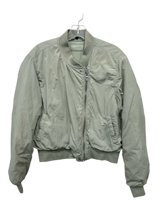 Blank NYC Size S Sage green Nylon Zip Front Bomber Silvertone Hardware Jacket Sage green / S