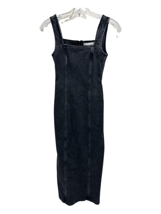 Abercrombie & Fitch Size XXXS Black Cotton Sleeveless Back Zip Back Slit Dress Black / XXXS
