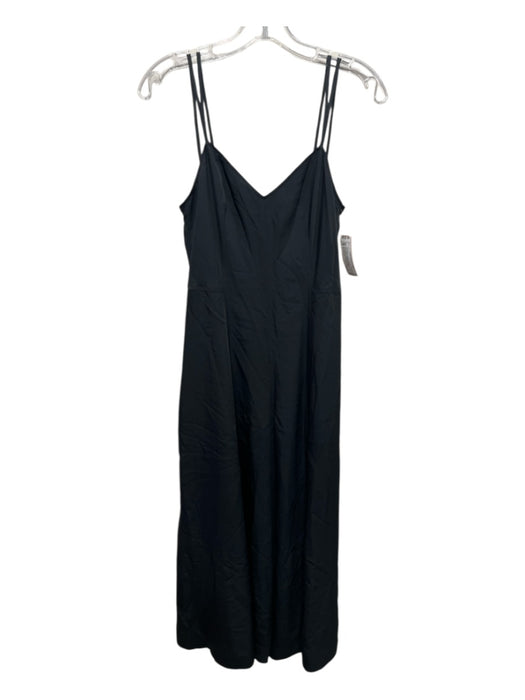 Club Monaco Size 2 Black Viscose V Neck Sleeveless Pockets Jumpsuit Black / 2