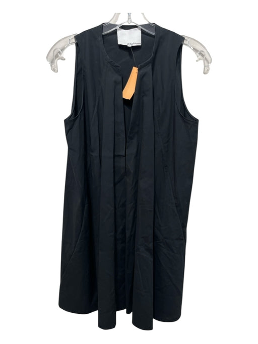 3.1 Phillip Lim Size 0 Black Cotton & Polyurethane Pleated Sleeveless Dress Black / 0