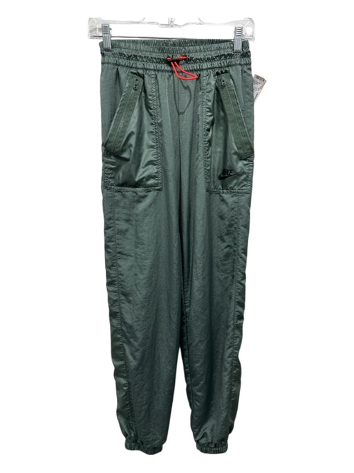 Nike Size XS Green Nylon drawcord Pockets Zip Detail Jogger Pants Green / XS