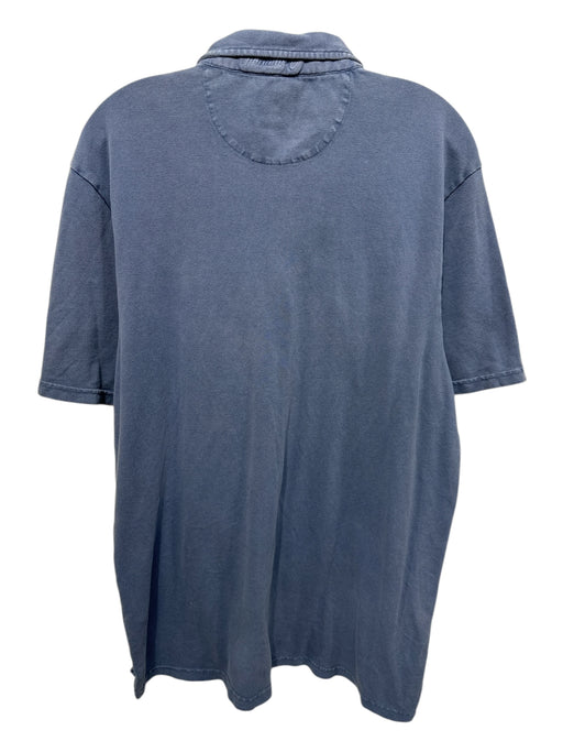 Johnnie O Size L Blue Cotton Solid Polo Men's Short Sleeve Blue / L
