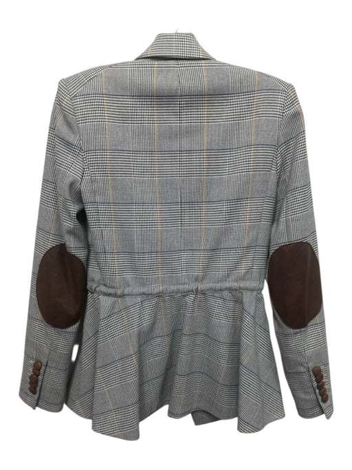 Veronica Beard Size 0 Black, White, Yellow Polyester Blend Cinch Detail Jacket Black, White, Yellow / 0