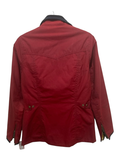 Barbour Size 4 Red Polyester Patch Pockets Solid Snap & Zip Jacket Red / 4