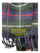 Ingles Buchan Green, White, Red Lambs Wool check Fringe Edging scarf Green, White, Red / One Size