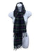 Ingles Buchan Green, White, Red Lambs Wool check Fringe Edging scarf Green, White, Red / One Size