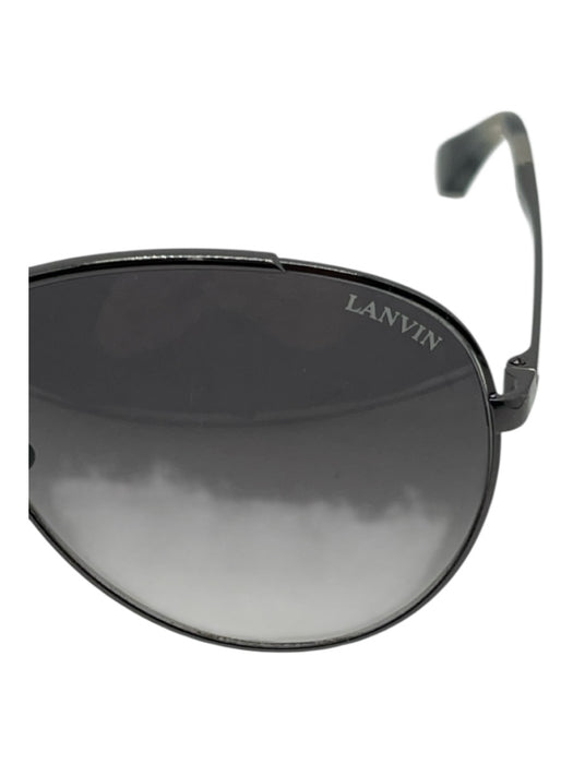Lanvin Gray Metal & Acetate Tortoise Shell Aviator Sunglasses Gray