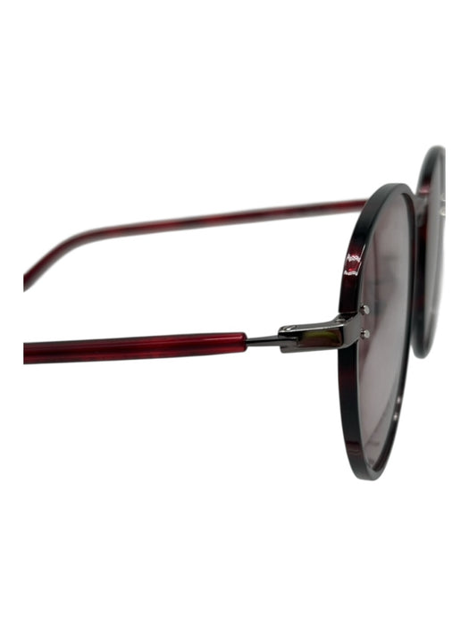 Stella McCartney Red Metal Tortoise Round Lens Sunglasses Red