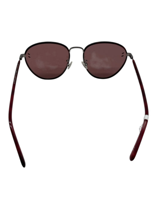 Stella McCartney Red Metal Tortoise Round Lens Sunglasses Red