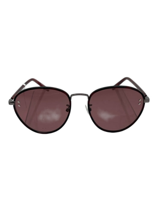 Stella McCartney Red Metal Tortoise Round Lens Sunglasses Red