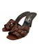 Saint Laurent Shoe Size 36 Brown Leather Upper Braided Design Square Toe Sandals Brown / 36