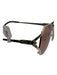 Christian Dior Gold & Brown Gold Tone Metal Diamond Shape Square Lens Sunglasses Gold & Brown
