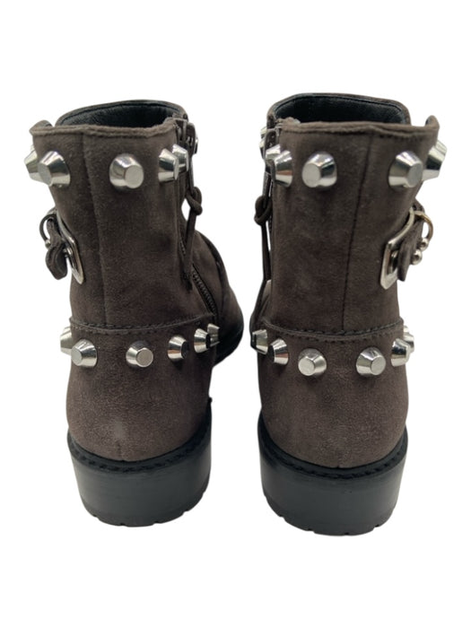 Stuart Weitzman Shoe Size 6.5 Dark Gray Suede Upper Stud Detail Side Zip Booties Dark Gray / 6.5