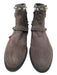 Stuart Weitzman Shoe Size 6.5 Dark Gray Suede Upper Stud Detail Side Zip Booties Dark Gray / 6.5