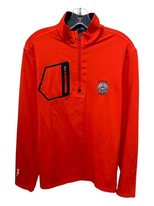 RLX Size L Orange Polyester Solid Quarter Zip Men's Jacket Orange / L