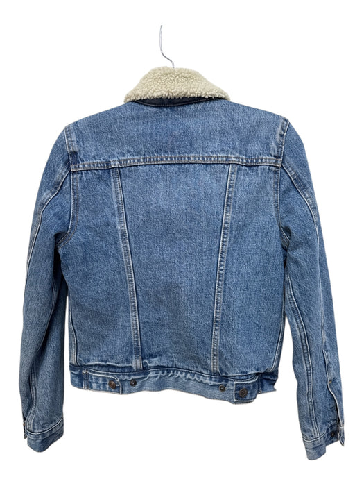 Levi's Size XS Medium Wash Cotton Sherpa Lined Button Front Jacket Medium Wash / XS