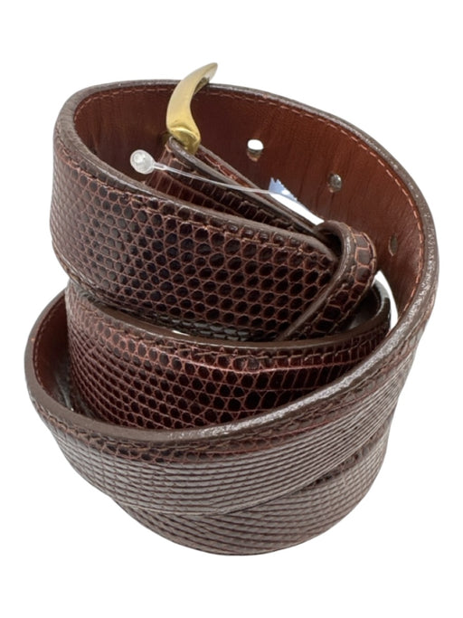 Tom James Brown Lizard Solid Men's Belt Brown