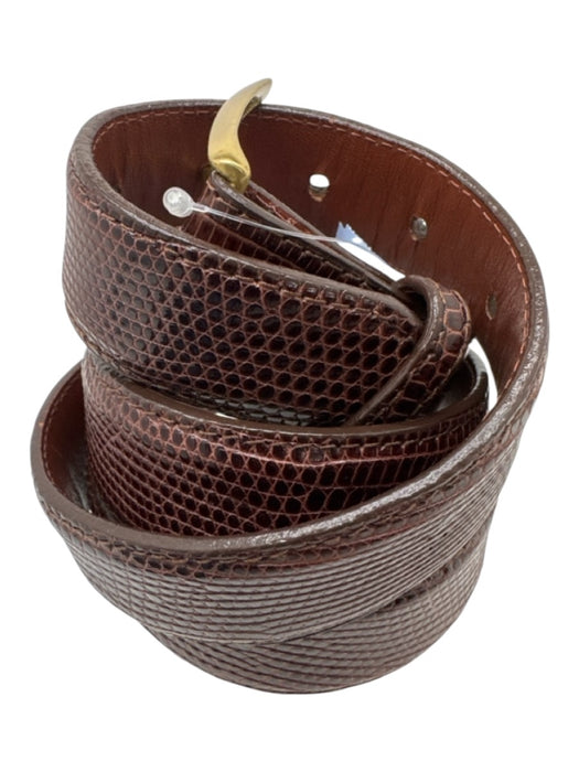Tom James Brown Lizard Solid Men's Belt Brown