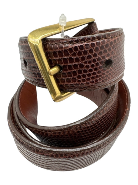Tom James Brown Lizard Solid Men's Belt Brown
