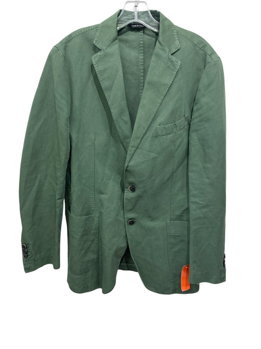 Sid Mashburn Green Cotton Solid Patch Pocket 2 Button Men's Blazer Green / 52