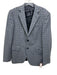 Tombolini Gray & Blue Wool Blend Plaid notched 2 Button Men's Blazer Gray & Blue / 50