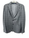 Tombolo Gray & White Wool & Cotton Window pane Patch Pocket 2 Button Blazer Gray & White / 50
