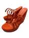 AZALEA WANG Shoe Size 7.5 Orange Suede Rhinestone Wrap Open Toe Platform Wedges Orange / 7.5