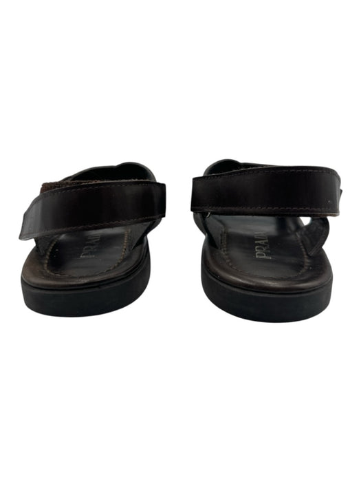 Prada Shoe Size 8 Brown Leather Solid Sandal Men's Shoes Brown / 8