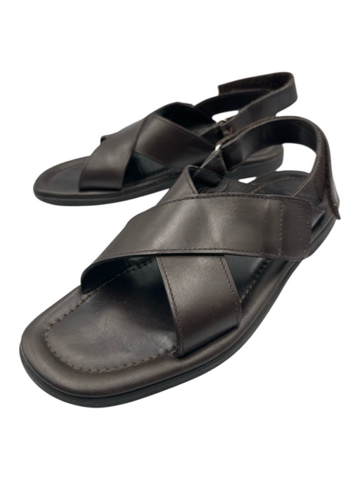 Prada Shoe Size 8 Brown Leather Solid Sandal Men's Shoes Brown / 8