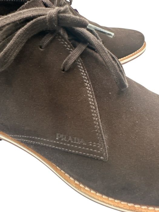 Prada Shoe Size Est 10 Dark Brown Suede Solid Chukka Men's Shoes Dark Brown / Est 10