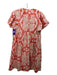 Maeve Size XS red & beige Cotton Paisley V Neck Cap Sleeve Shift Dress red & beige / XS