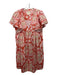 Maeve Size XS red & beige Cotton Paisley V Neck Cap Sleeve Shift Dress red & beige / XS