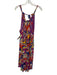 Trina Turk Size S Blue, mangenta & multi Rayon Sleeveless V Neck Dress Blue, mangenta & multi / S