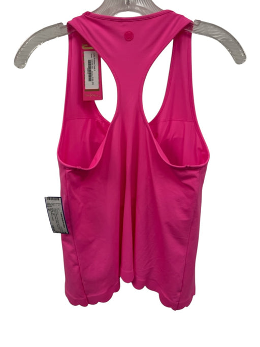 Lilly Pulitzer Luxletic Size M Neon Pink Nylon Blend padded T Back Tank Top Neon Pink / M
