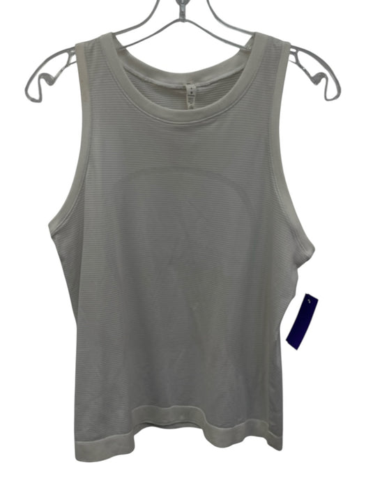 Lululemon Size 6 White Polyester Sleeveless Ribbed Detail Tank Top White / 6