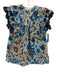House of Harlow 1960 Size S Blue, Pink, Green Cotton V Neck string tie front Top Blue, Pink, Green / S