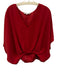 Trina Turk Size XS Red Polyester Batwing V Neck Elastic Waist loose fit Top Red / XS