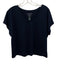Calypso Size M Navy Cotton V Neck Short Sleeve Cropped Top Navy / M