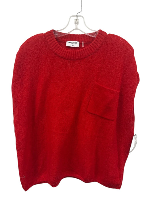 LNA Clothing Size S Red Acrylic Blend Knit Dolman Cap Sleeve Sleeveless Sweater Red / S