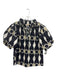 Sofia Size XS/S Dark Gray, White & Beige Cotton Blend Abstract Print Top Dark Gray, White & Beige / XS/S