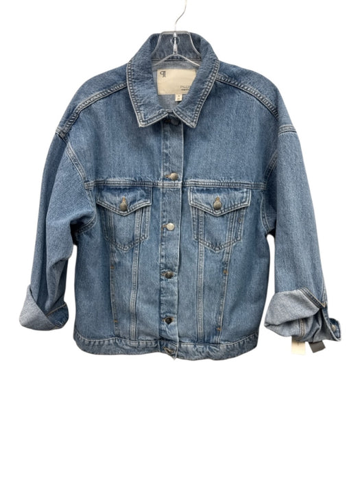 Pilcro Size XS Light Wash Cotton Denim Button Front Collared Jacket Light Wash / XS