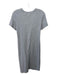 Theory Size Small Gray Cotton Blend Short Sleeve Heathered Twist Knot Midi Dress Gray / Small