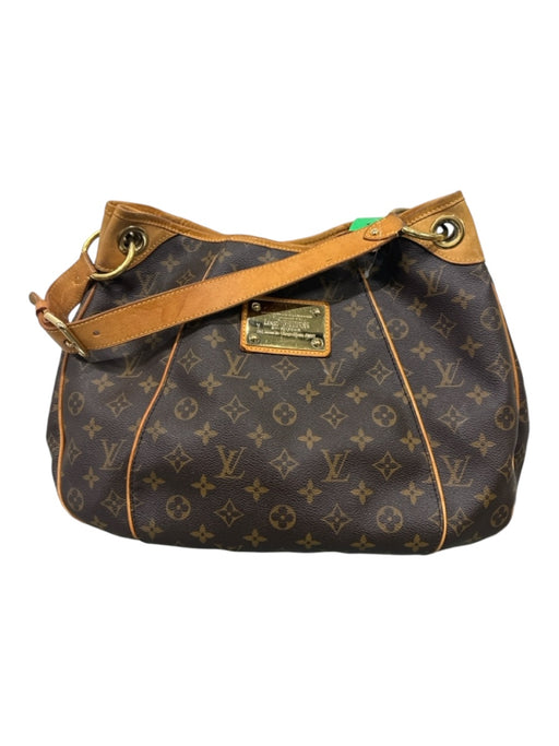 Louis Vuitton Brown Print Coated Canvas & Leather Monogram Shoulder Bag Hobo Bag Brown Print / M