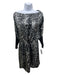 Robert Rodriguez Size 2 Gray & Black Silk Drawstring Waist Leopard Dress Gray & Black / 2