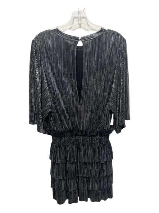 IRO Size 34/XS Silver Polyester Ruffle Plisse Tiered Mini Dress Silver / 34/XS