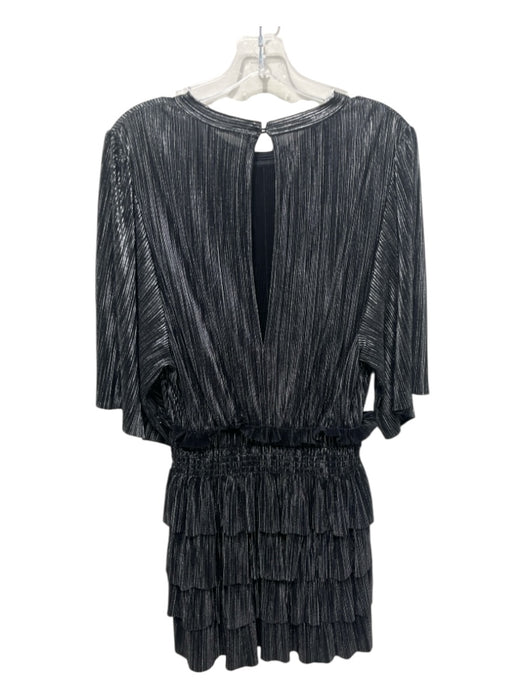 IRO Size 34/XS Silver Polyester Ruffle Plisse Tiered Mini Dress Silver / 34/XS
