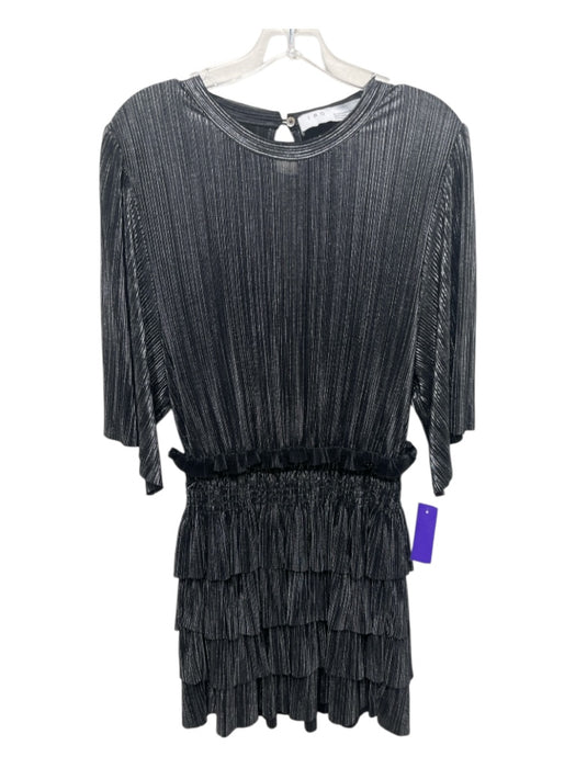 IRO Size 34/XS Silver Polyester Ruffle Plisse Tiered Mini Dress Silver / 34/XS