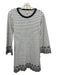 Derek Lam 10 Crosby Size S White & Navy Blue Viscose Blend Embroidered Dress White & Navy Blue / S